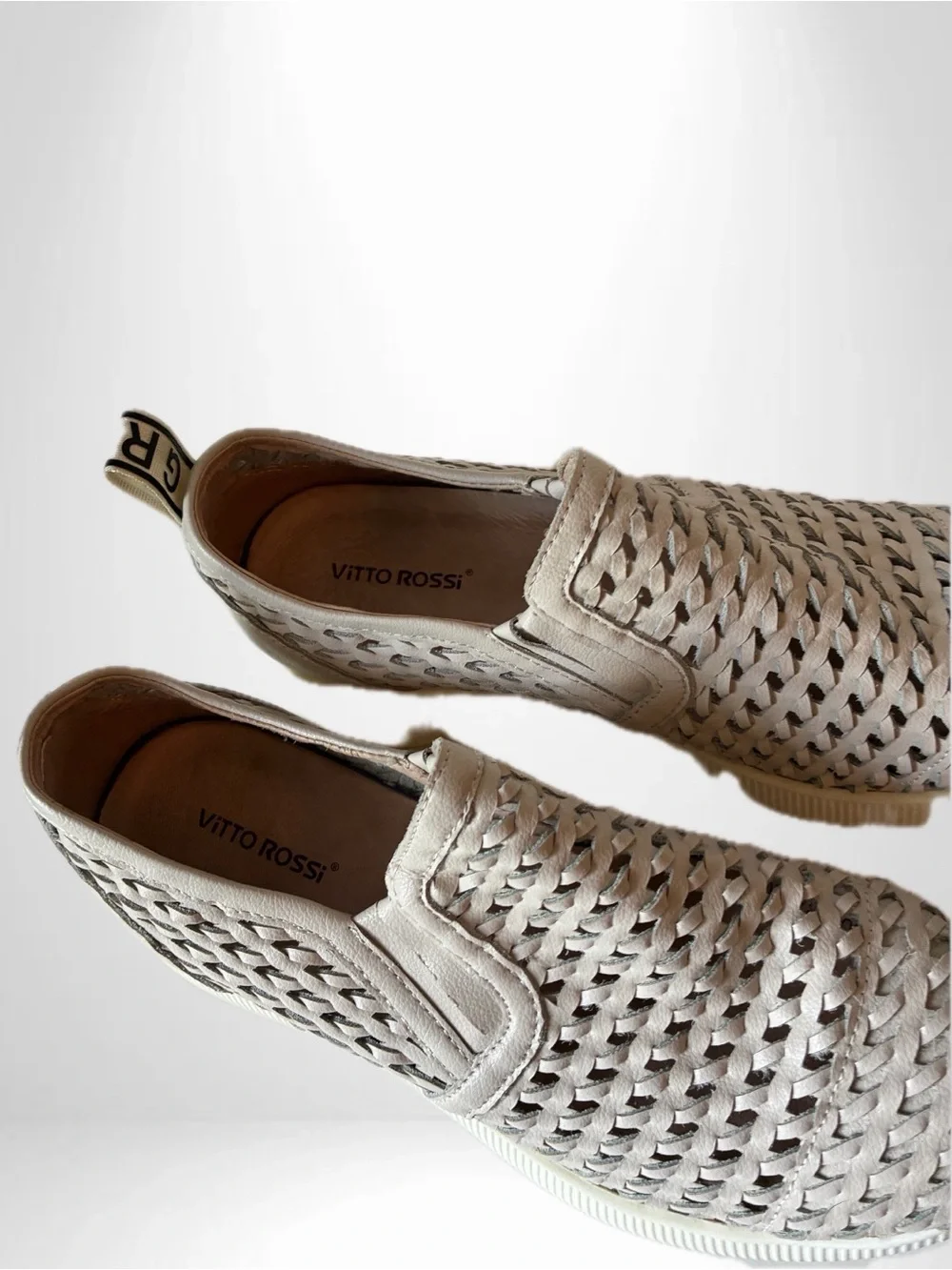 Guess: Slip-On Woven Casual Sneakers in Light Gray